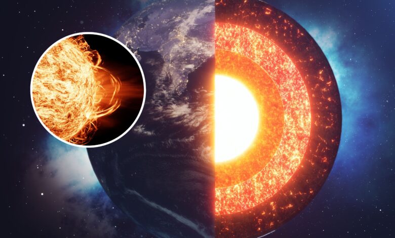 Sun rays impact Earth's core