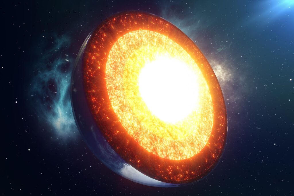 Sun rays impact Earth's core