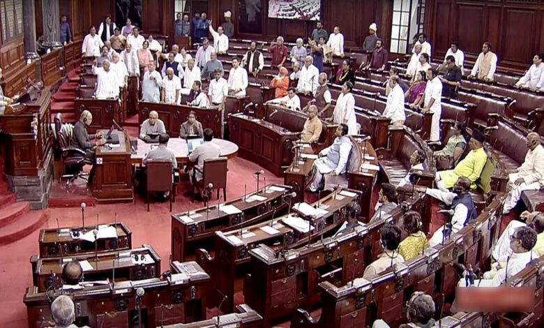 new delhi july 24 ani proceedings of the rajya sabha underway during the mon