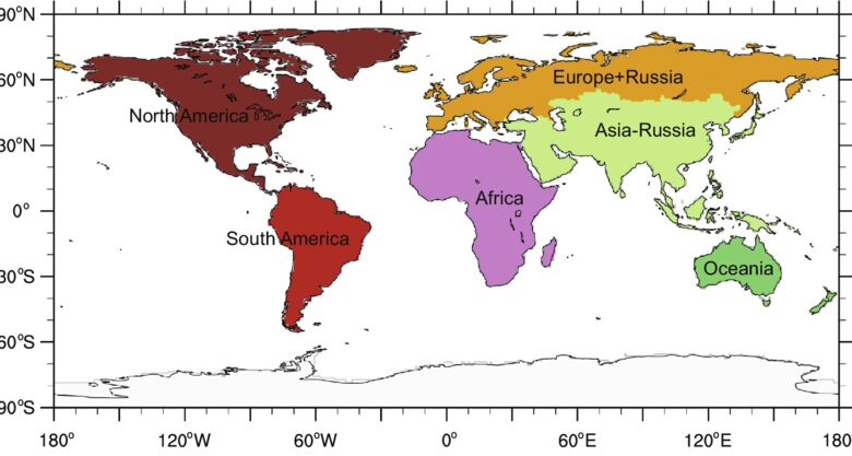 Distribution of the six continents considered in this study 780x417 1