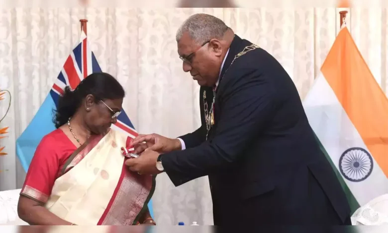 president droupadi murmu receives fijis highest civilian award