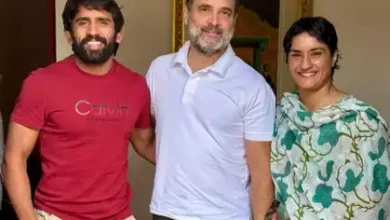 wrestlers vinesh phogat bajrang punia meet rahul gandhi in haryana ahead of elections